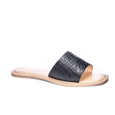 Shop Chinese Laundry Regina Causal Slide Sandal In Black Croc