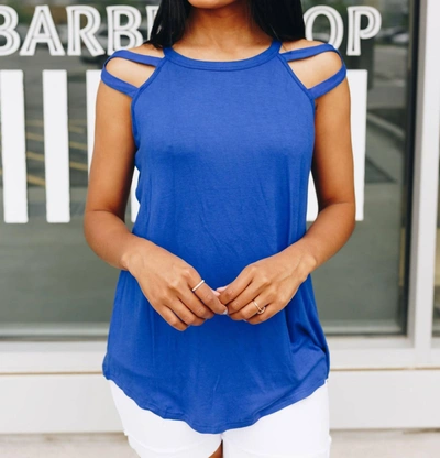 Shop Bibi All Cut Up Sleeveless Top In Royal In Blue