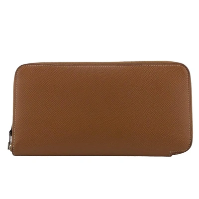 Shop Hermes Silk'in Leather Wallet () In Brown