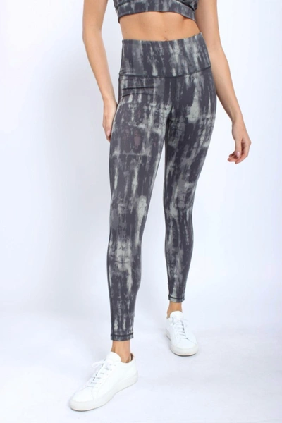Mono B Lakewood Watercolor Legging In Slate Sage In Multi
