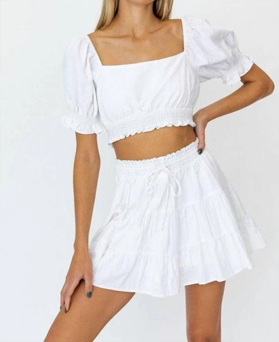 Shop Le Lis Boardwalk Mini Skirt In White