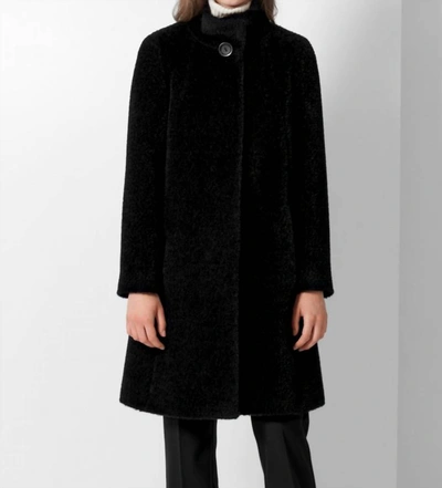 Shop Cinzia Rocca Flared Wool And Alpaca Coat In Black