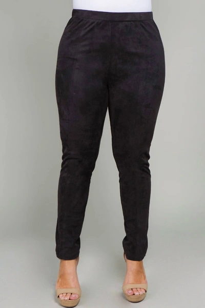 See And Be Seen Faux Suede Snake Skin Plus Leggings In Black In Pink