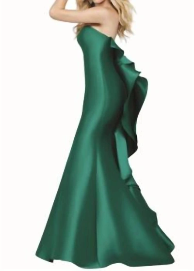 Shop Jovani Sweetheart Neckline Gown In Emerald In Gold