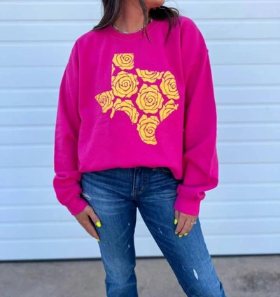 Shop Olive & Otis Yellow Rose Print Sweatshirt In Pink