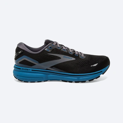 Shop Brooks Men's Ghost 15 Running Shoes - D/medium Width In Black/blackened Pearl/blue In Multi