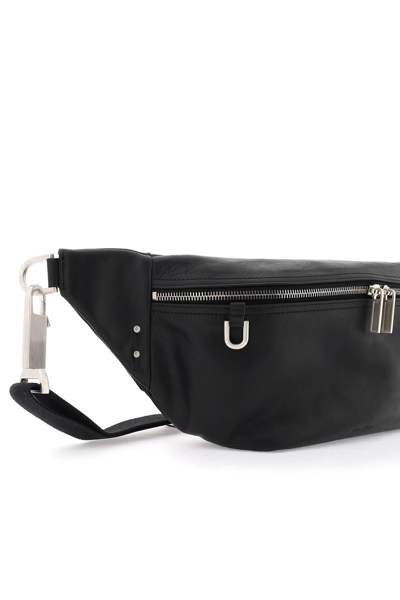 Shop Rick Owens Leather Kangaroo Pouch In Black