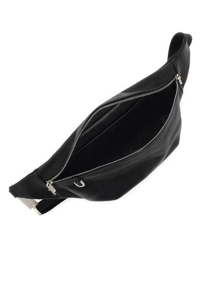 Shop Rick Owens Leather Kangaroo Pouch In Black