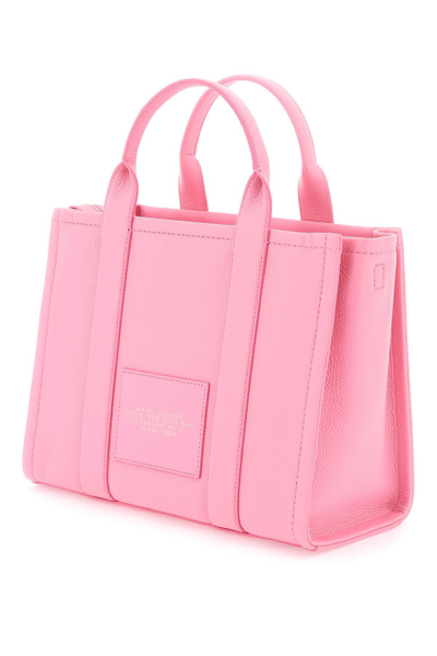 Shop Marc Jacobs The Leather Medium Tote Bag In Pink
