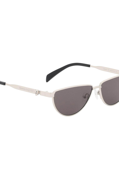 Shop Alexander Mcqueen "skull Detail Sunglasses With Sun Protection In Silver