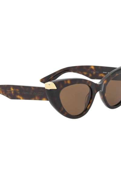 Shop Alexander Mcqueen Punk Rivet Cat-eye Sunglasses For In Brown