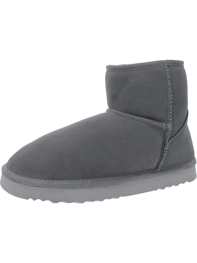 Nature Wind Womens Faux Fur Lined Comfortable Booties In Grey