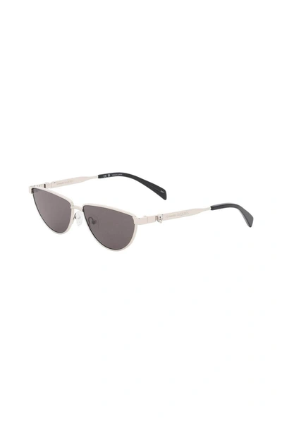 Shop Alexander Mcqueen "skull Detail Sunglasses With Sun Protection In Silver