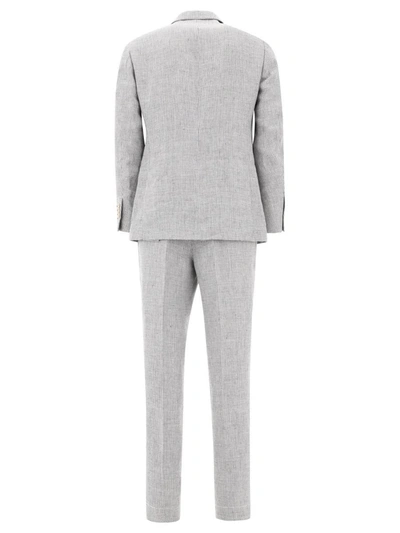 Shop Brunello Cucinelli Linen Suit In Grey