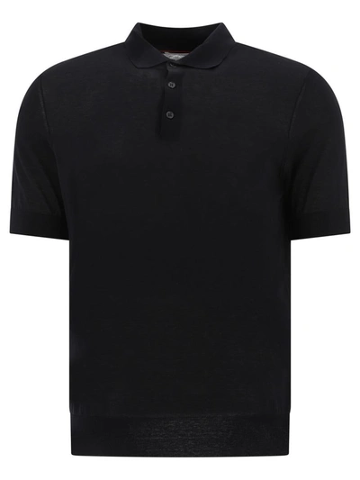 Brunello Cucinelli Layered-effect Polo Shirt In Black