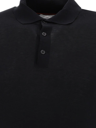 Brunello Cucinelli Layered-effect Polo Shirt In Black
