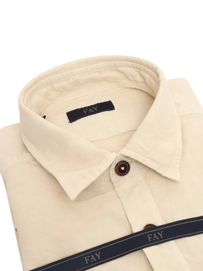 Fay Beige Shirt In White