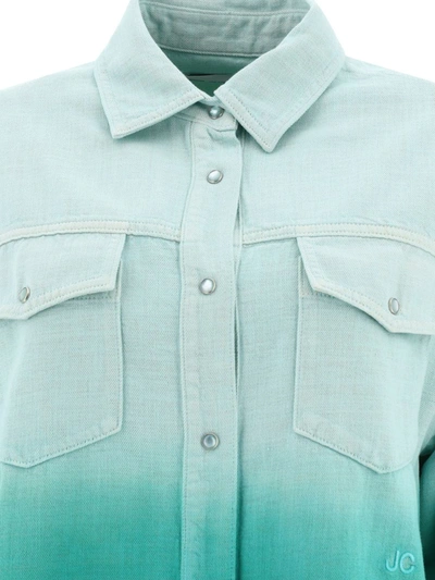 Shop Jacob Cohen Shaded Cotton-lurex Overshirt In Green