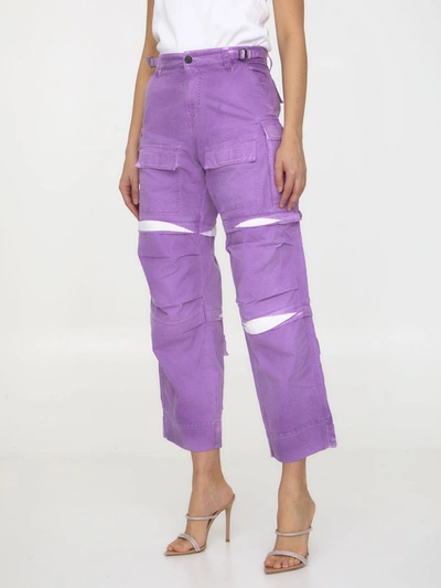 Shop Darkpark Julia Cargo Pants In Purple