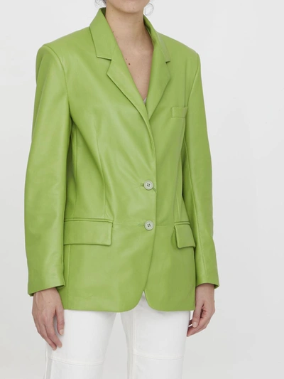Shop Salvatore Santoro Lime Leather Jacket In Green