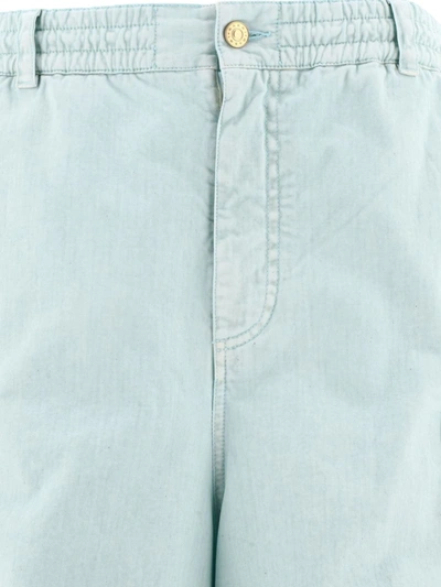 Shop Marni Cargo Trousers With Drape-detail In Blue