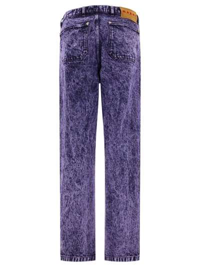Shop Marni Marble-dyed Denim Jeans In Blue