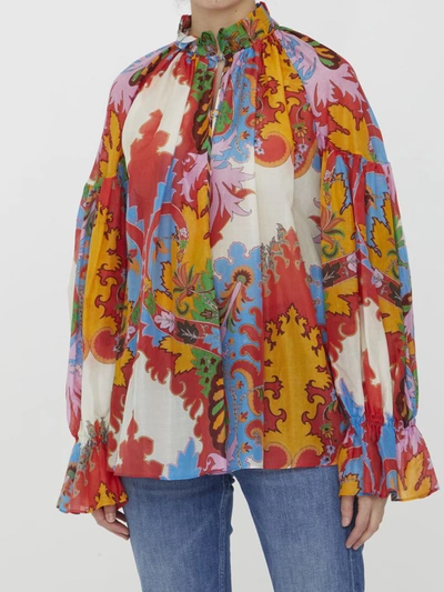 Shop Etro Paisley Printed Blouse In Multicolor