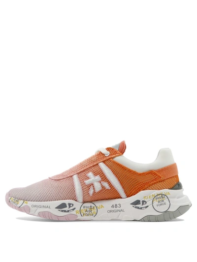 Shop Premiata "buff" Sneakers In Orange