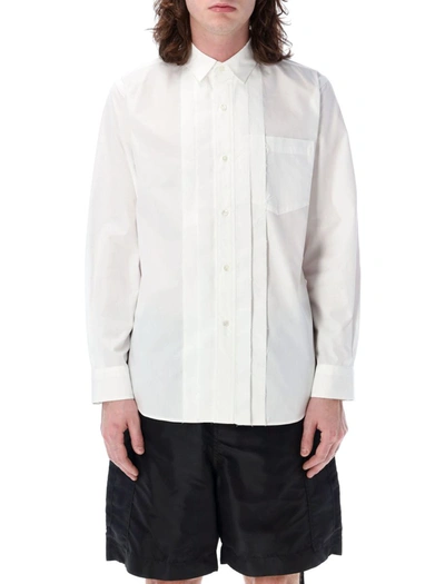 Shop Sacai Popeline Cotton Shirt In Off White