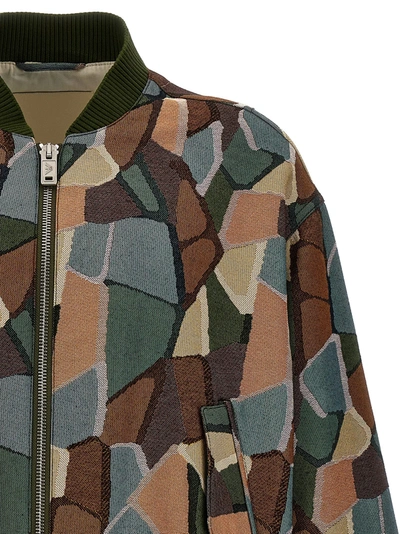 Shop Emporio Armani Fancy Printed Bomber Jacket Casual Jackets, Parka Multicolor