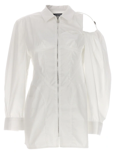 Shop Jacquemus La Robe Galliga Dresses White
