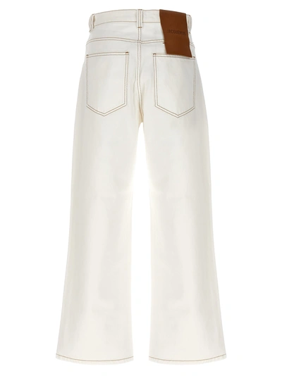 Shop Jacquemus Le De-nîmes Large Jeans White