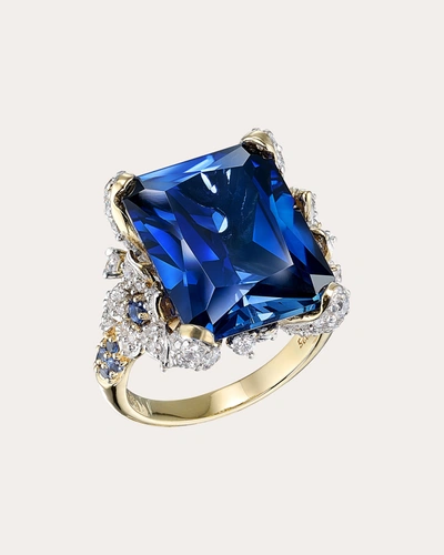 Shop Anabela Chan Women's Kashmir Cinderella Ring In Gold/blue