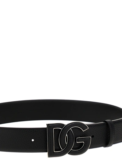 Shop Dolce & Gabbana Logo Leather Belt Belts Black