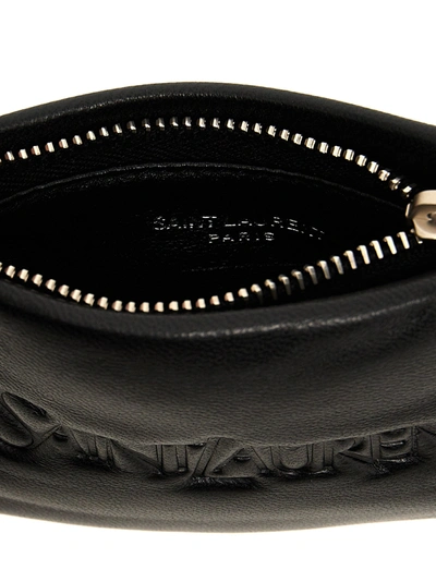 Shop Saint Laurent Logo Leather Wallet Wallets, Card Holders Black