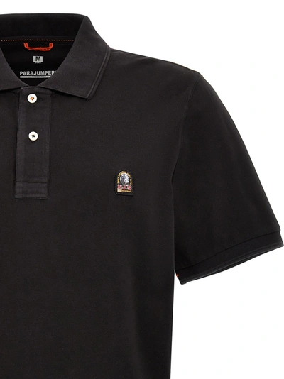 Shop Parajumpers Logo Patch  Shirt Polo Black