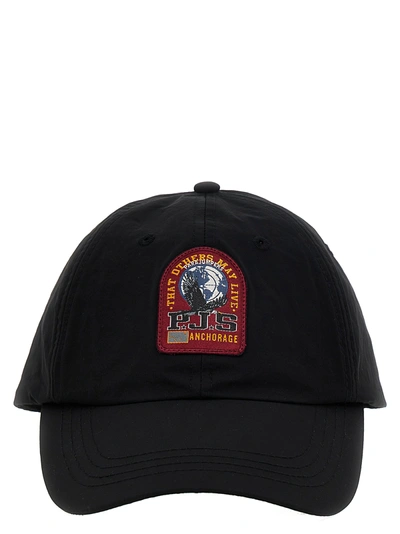 Shop Parajumpers Logo Patch Cap Hats Black