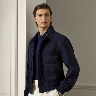 Shop Ralph Lauren Purple Label Albertson Stretch Twill Jacket In Classic Chairman Navy
