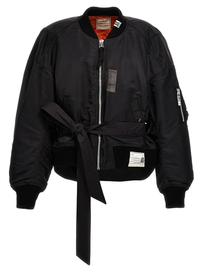 Shop Miharayasuhiro Nylon Bomber Jacket Casual Jackets, Parka Black