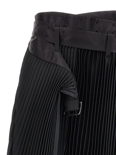Shop Junya Watanabe Pleated Midi Skirt Skirts Black