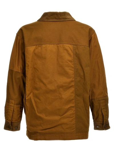 Shop Comme Des Garçons Homme Deux Ribbed Velvet Insert Canvas Jacket Casual Jackets, Parka Brown