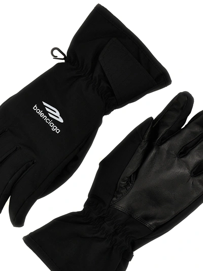 Shop Balenciaga Ski 3b Sports Icon Gloves Black