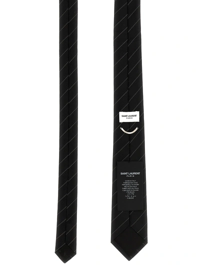 Shop Saint Laurent Striped Tie Ties, Papillon Black
