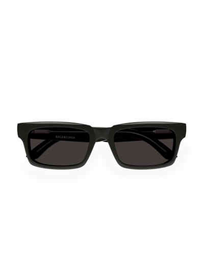 Shop Balenciaga Men's Weekend 55mm Rectangular Sunglasses In Grey Dark Grey