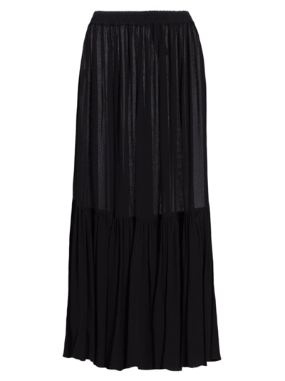 Shop Michael Kors Women's Tiered Ruffle Maxi Skirt In Black