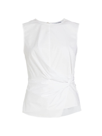 Shop Veronica Beard Women's Bisa Twisted Stretch Cotton Poplin Top In White