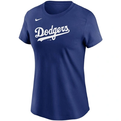 Shop Nike Royal Los Angeles Dodgers Wordmark T-shirt