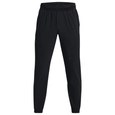 Shop Under Armour Mens  Stretch Woven Joggers In Pitch Grey/black