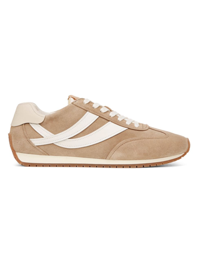 Shop Vince Women's Oasis Suede & Leather Sneakers In Camel White