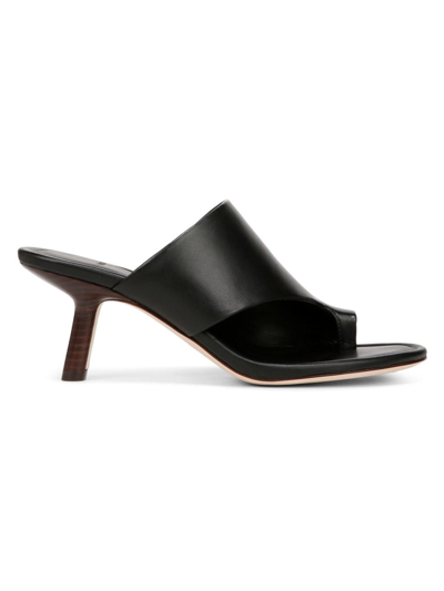 Shop Vince Women's Jasper 65mm Leather Open-toe Mules In Black